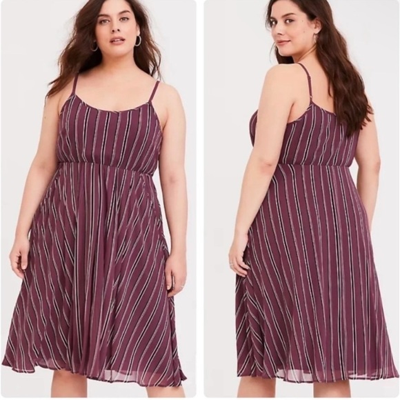 torrid Dresses & Skirts - Torrid Mauve and White Striped Dress